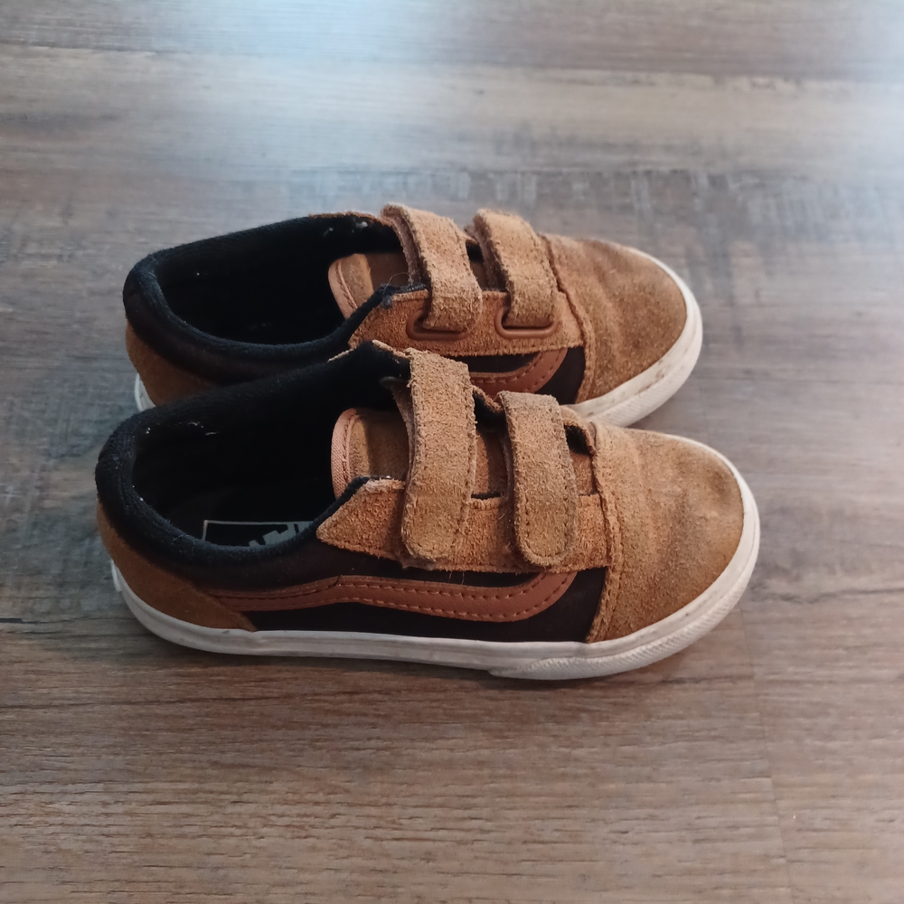 Vans Brown Kids Sneakers with Velcro